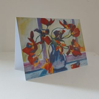 Flowers in vase - Single Card with Envelope