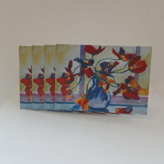 Flowers in Vase - Pack of 4 Cards with Envelopes